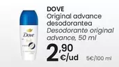 Oferta de Dove - Desodorante Original Advance por 2,9€ en Eroski