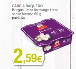 Oferta de García Baquero - Burgos Linea Formatge Fresc Sense Lactosa por 2,59€ en Supermercats Jespac
