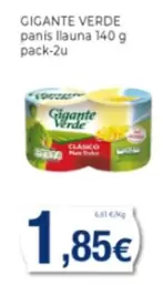 Oferta de Gigante Verde - Panis Llauna 140 G Pack-2u por 1,85€ en Supermercats Jespac