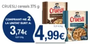 Oferta de Cruesli Cereals 375 G por 4,99€ en Supermercats Jespac