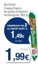 Oferta de Buitoni - Massa Fresca De Pizza Finissima Rectangular por 1,99€ en Supermercats Jespac