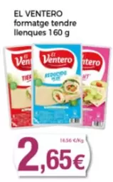 Oferta de El Ventero - Formatge Tendre Llenques por 2,65€ en Supermercats Jespac
