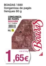 Oferta de Boadas - 1880 Llonganissa De Pages Llenques por 1,65€ en Supermercats Jespac