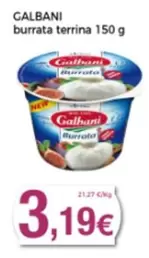 Oferta de Galbani - Burrata Terrina por 3,19€ en Supermercats Jespac