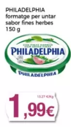 Oferta de Philadelphia - Formatge Para Untar Sabor Fines Herbes por 1,99€ en Supermercats Jespac