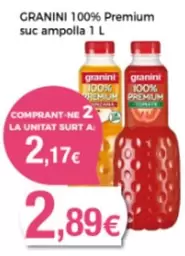 Oferta de Granini - 100% Premium Suc Ampolla por 2,89€ en Supermercats Jespac