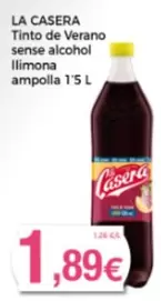 Oferta de La Casera - Tinto De Verano Sense Alcohol Llimona por 1,89€ en Supermercats Jespac