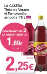 Oferta de La Casera - Tinto De Verano Vi Tempranillo Ampolla por 2,25€ en Supermercats Jespac