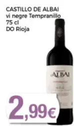 Oferta de Castillo de Albai - Vi Negre Tempranillo Do Rioja por 2,99€ en Supermercats Jespac