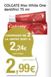 Oferta de Colgate - Max White One Dentifrici  por 2,99€ en Supermercats Jespac