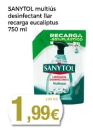 Oferta de Sanytol - Multiús Desinfectant Llar Recarga Eucaliptus por 1,99€ en Supermercats Jespac