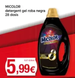 Oferta de Micolor - Detergent Gel Roba Negra por 5,99€ en Supermercats Jespac