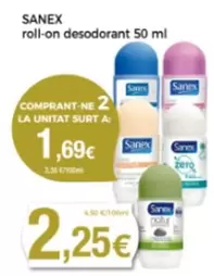 Oferta de Sanex - Roll-On Desodorant por 2,25€ en Supermercats Jespac
