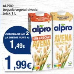 Oferta de Alpro - Beguda Vegetal Civada por 1,99€ en Supermercats Jespac