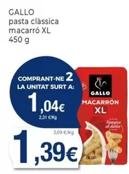 Oferta de Gallo - Pasta Clàssica Macarró Xl por 1,39€ en Keisy
