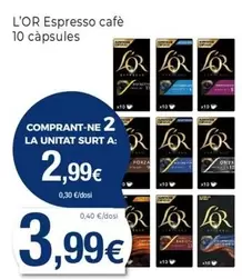 Oferta de L'or - Espresso Cafe 10 Capsules por 3,99€ en Keisy