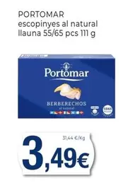 Oferta de Portomar - Escopinyes Al Natural Llauna  por 3,49€ en Keisy