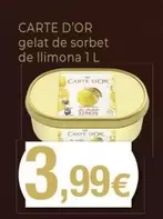 Oferta de Carte d'Or - Gelat De Sorbet De Llimona por 3,99€ en Keisy