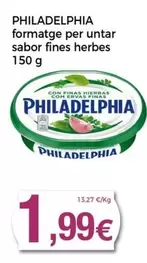 Oferta de Philadelphia - Formatge Per Untar Sabor Fines Herbes por 1,99€ en Keisy