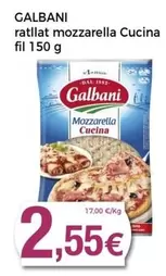 Oferta de Galbani -  Ratllat Mozzarella Cucina Fil por 2,55€ en Keisy