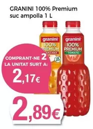 Oferta de Granini - 100% Premium Suc Ampolla por 2,89€ en Keisy