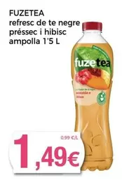 Oferta de Fuzetea - Refresc De Te Negre Préssec I Hibisc Ampolla por 1,49€ en Keisy