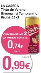 Oferta de La Casera - Tinto De Verano Llimona I Vi Tempranillo por 0,99€ en Keisy