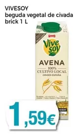 Oferta de ViveSoy - Beguda Vegetal De Civada por 1,59€ en Keisy