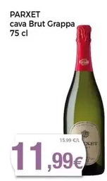 Oferta de Parxet - Cava Brut Grappa por 11,99€ en Keisy