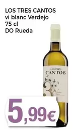 Oferta de Los Tres Cantos - Vi Blanco Verdejo DO Rueda por 5,99€ en Keisy