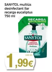 Oferta de Sanytol - Multius Desinfectante Llar Recarga Eucaliptus por 1,99€ en Keisy