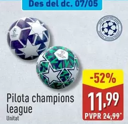 Oferta de Pilota Champions League por 11,99€ en ALDI