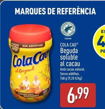 Oferta de Cola Cao - Beguda Soluble Al Cacau por 6,99€ en ALDI