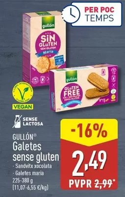 Oferta de Gullón - Galetes Sense Gluten por 2,49€ en ALDI