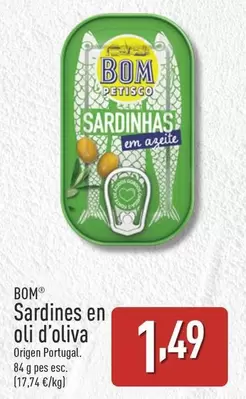 Oferta de Bom - Sardines En Oli D'oliva por 1,49€ en ALDI
