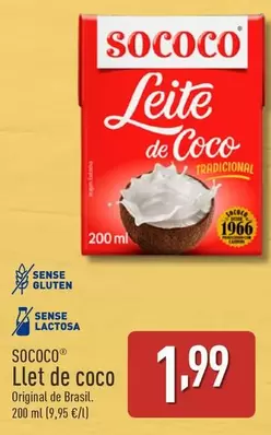 Oferta de Sococo - Llet De Coco por 1,99€ en ALDI