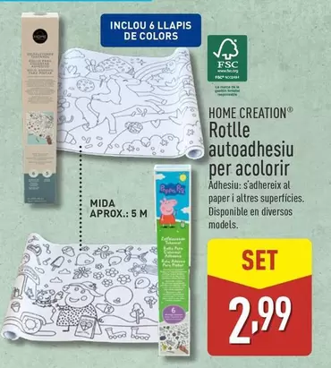 Oferta de Home Creation - Rotlle Autoadhesiu Per Acolorir por 2,99€ en ALDI