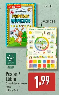 Oferta de Pòster/ Llibre por 1,99€ en ALDI