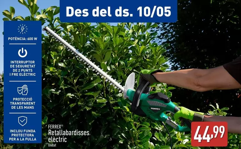 Oferta de Ferrex - Retallabardisses Elèctric por 44,99€ en ALDI