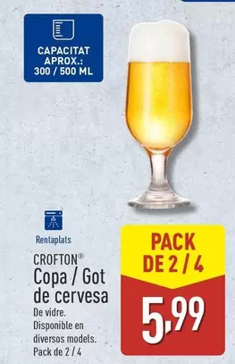 Oferta de Crofton - Copa/ Got De Cervesa por 5,99€ en ALDI