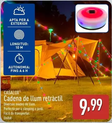 Oferta de Casalux - Cadena De Llum Retractil por 9,99€ en ALDI