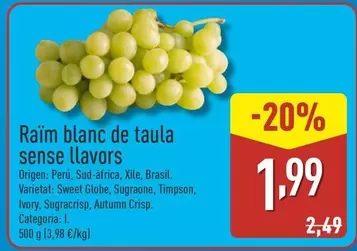 Oferta de Raim Blanc De Taula Sense Llavors por 1,99€ en ALDI