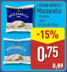 Oferta de Cucina Nobile - Mozzarella por 0,75€ en ALDI
