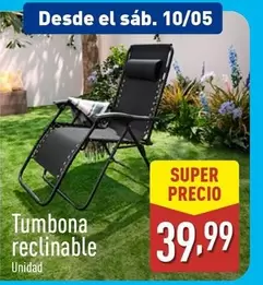 Oferta de Tumbona Reclinable por 39,99€ en ALDI