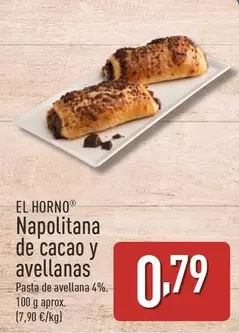 Oferta de El Horno - Napolitana De Cacao Y Avellanas por 0,79€ en ALDI