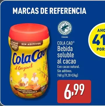 Oferta de Cola Cao - Bebida Soluble Al Cacao por 6,99€ en ALDI