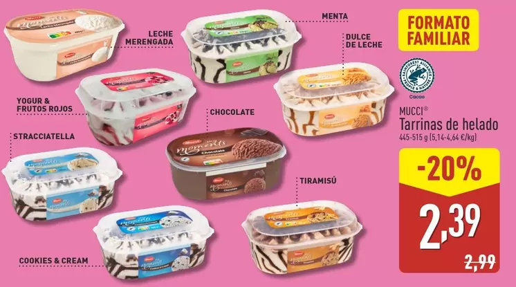 Oferta de Mucci - Tarrinas De Helado por 2,39€ en ALDI