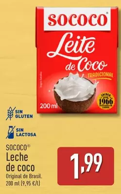 Oferta de Sococo - Leche De Coco por 1,99€ en ALDI