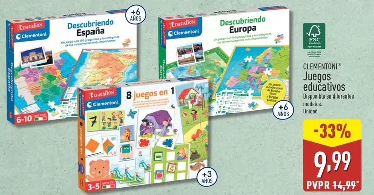 Oferta de Clementoni - Juegos Educativos por 9,99€ en ALDI