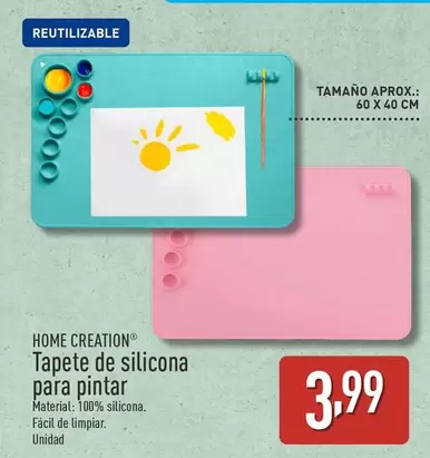 Oferta de Home Creation - Tapete De Silicona Para Pintar por 3,99€ en ALDI